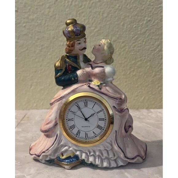 Fitz and Floyd Other - Fitz & Floyd Cinderella & Prince Charming Quartz Clock Vtg 1995